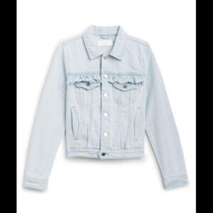 Blank NYC Light Blue Ruffle Jean Jacket Size XS Women's